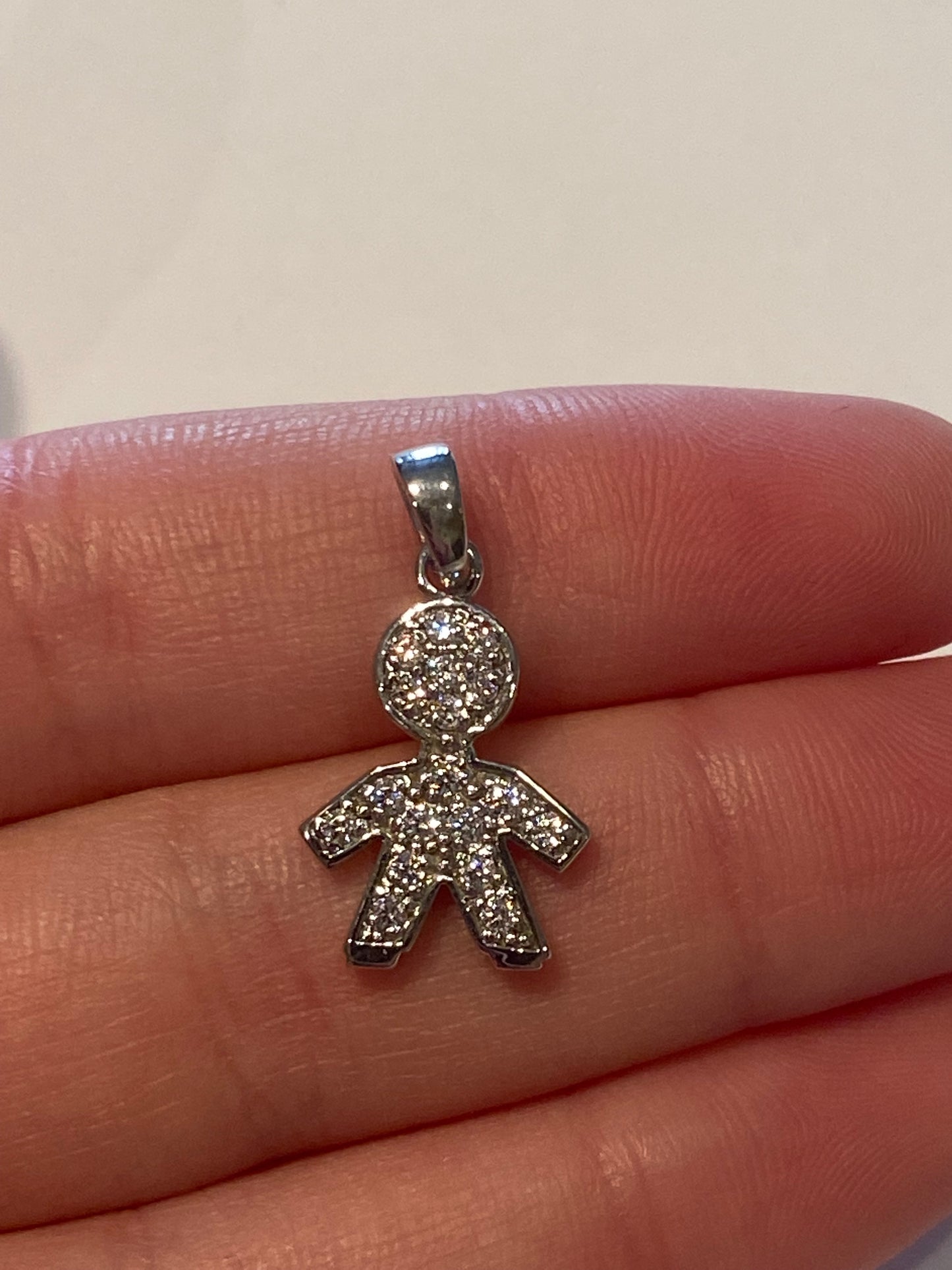 Ciondolo Bimbo in Argento e Zirconi