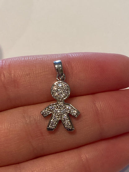 Ciondolo Bimbo in Argento e Zirconi