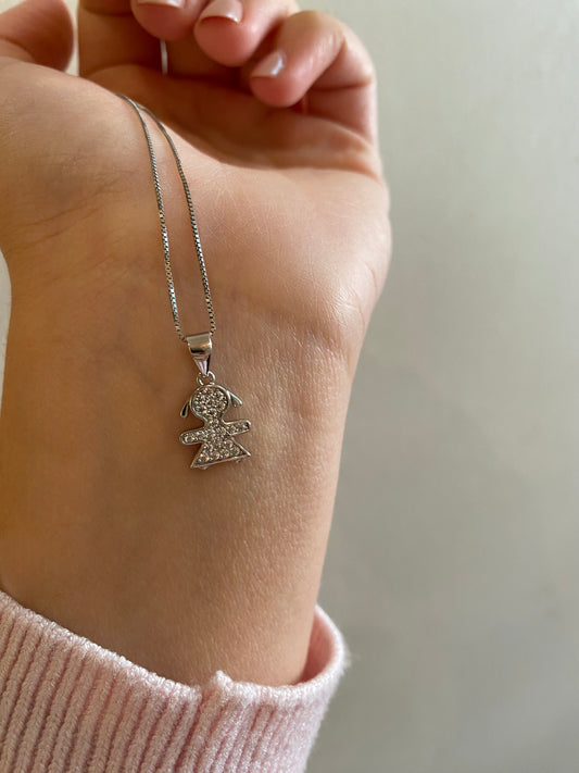 Collana ciondolo Bimba in Argento con Zirconi