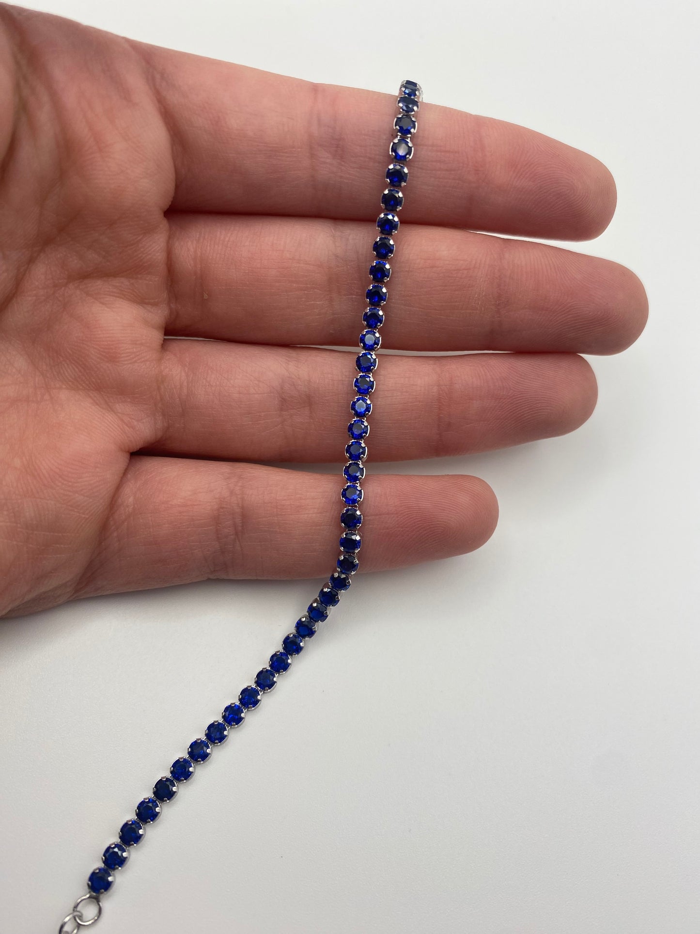 Bracciale Tennis Argento 925 e pietre Blu