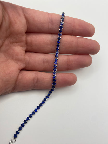 Bracciale Tennis Argento 925 e pietre Blu