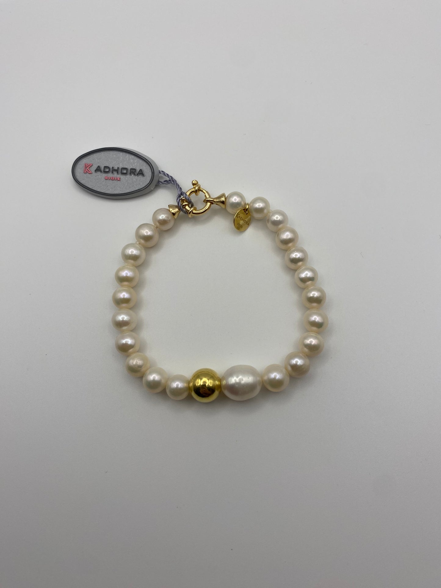 Bracciale con Perle Naturali e Sfera Medium