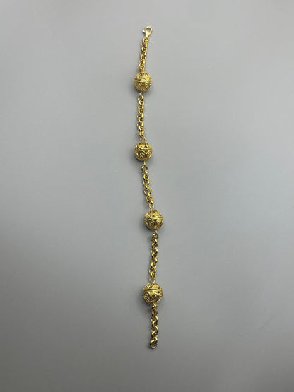 Bracciale "Sunnacca" Maglia Rolò con chicchi in Filigrana