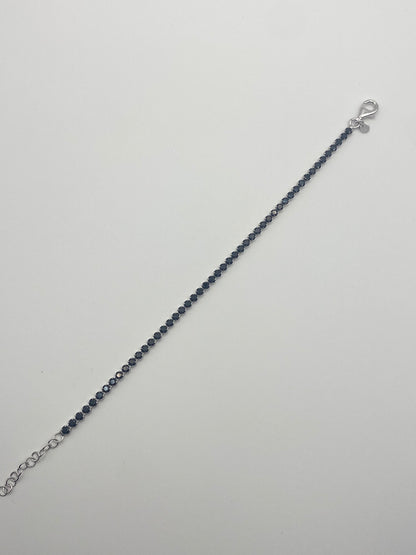 Bracciale Tennis Argento 925 e Pietre Nere
