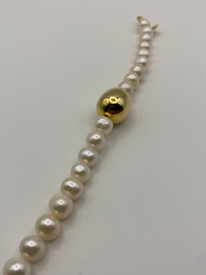 Bracciale con Perle Naturali e Sfera Big