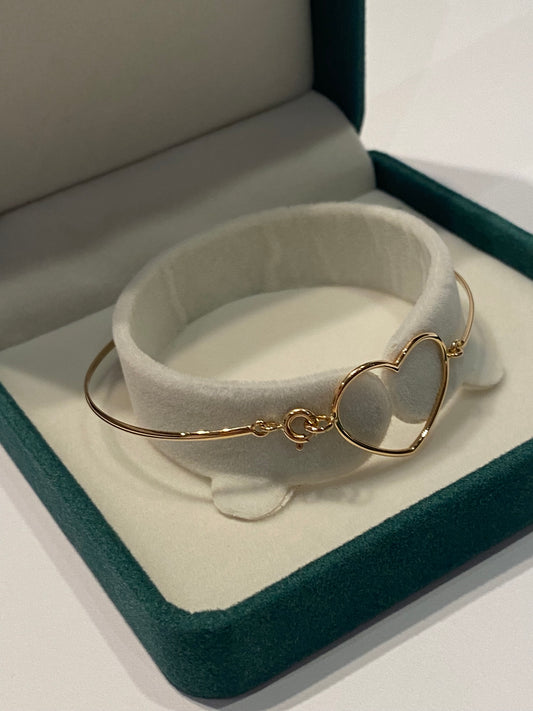 Bracciale Rigido con Cuore in Oro 18Kt
