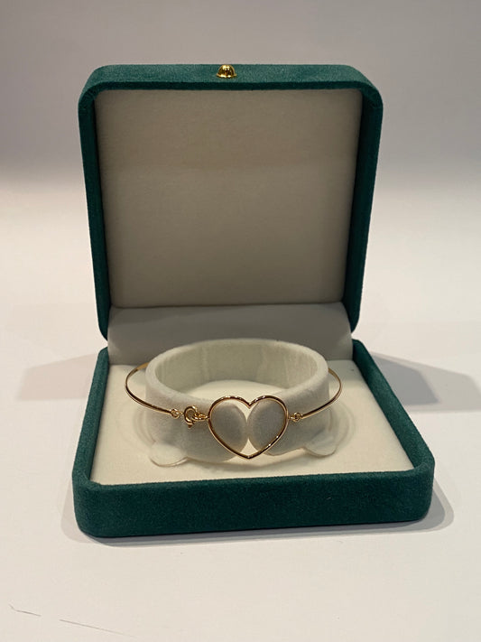 Bracciale Rigido con Cuore in Oro 18Kt