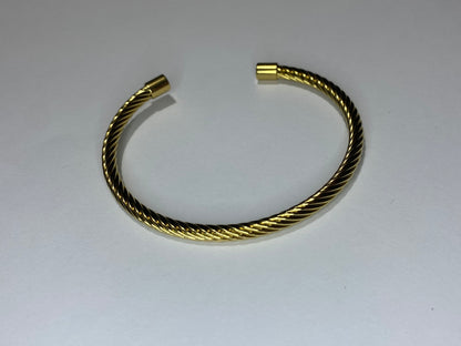 Bracciale rigido acciaio dorato