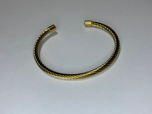 Bracciale rigido acciaio dorato