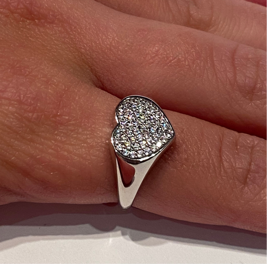 Anello Chevalier Cuore Pavé di Zirconi
