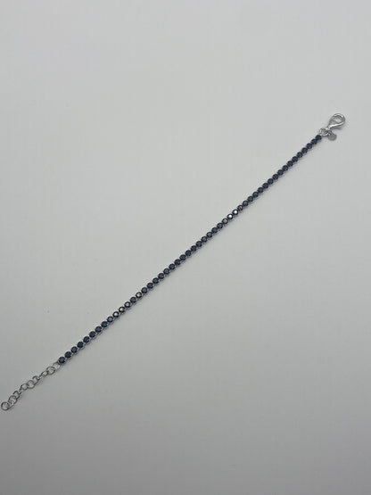 Bracciale Tennis Argento 925 e Pietre Nere