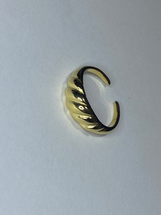 Anello Croissant sottile Acciaio Dorato