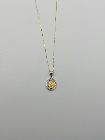 Collana con Medaglia Madonnina Miracolosa-Oro 750