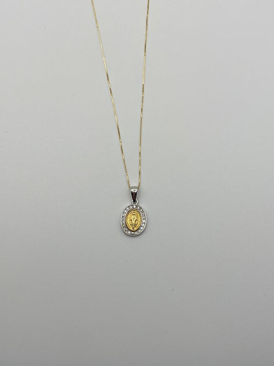 Collana con Medaglia Madonnina Miracolosa-Oro 750