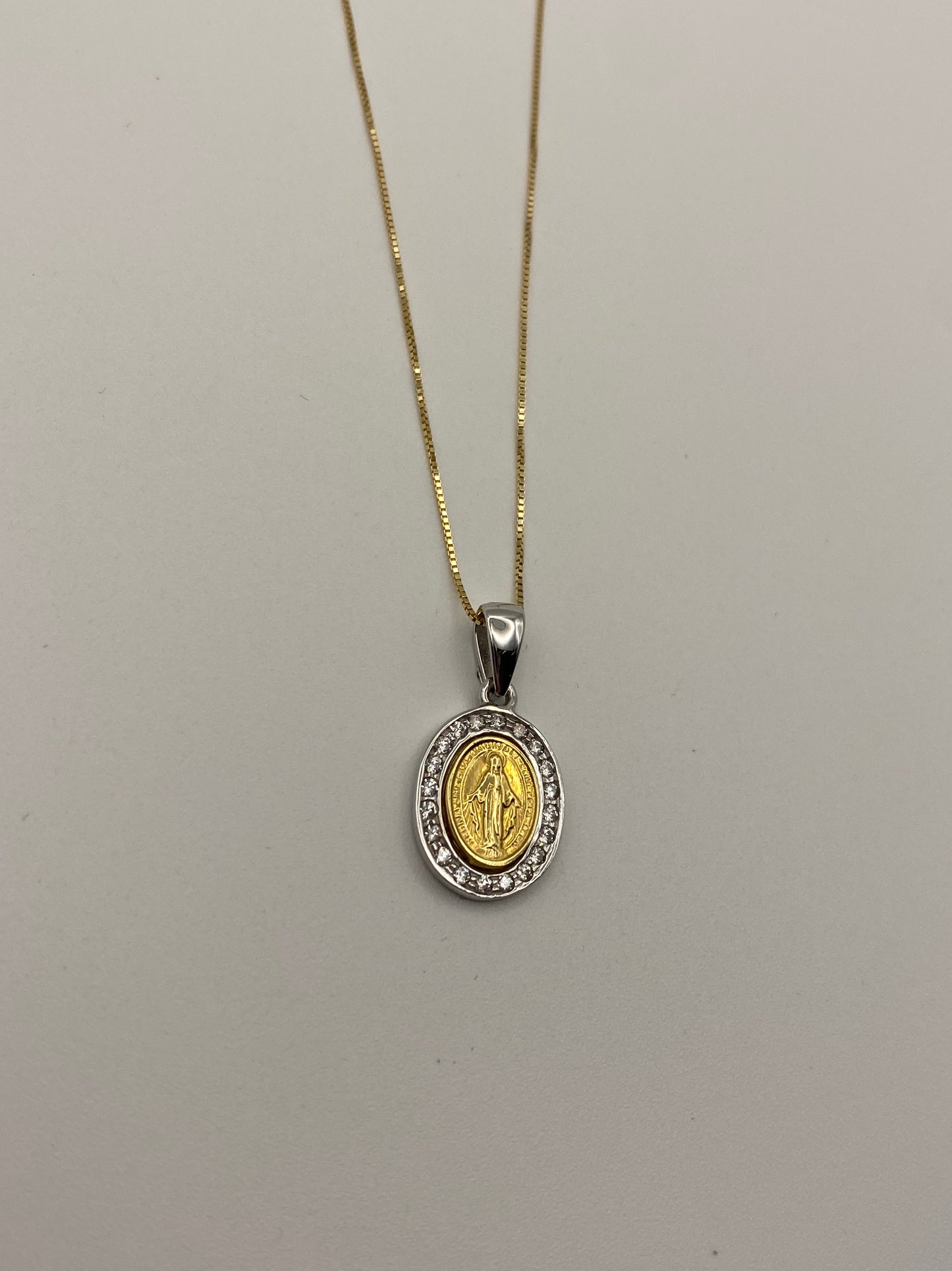 Collana con Medaglia Madonnina Miracolosa-Oro 750
