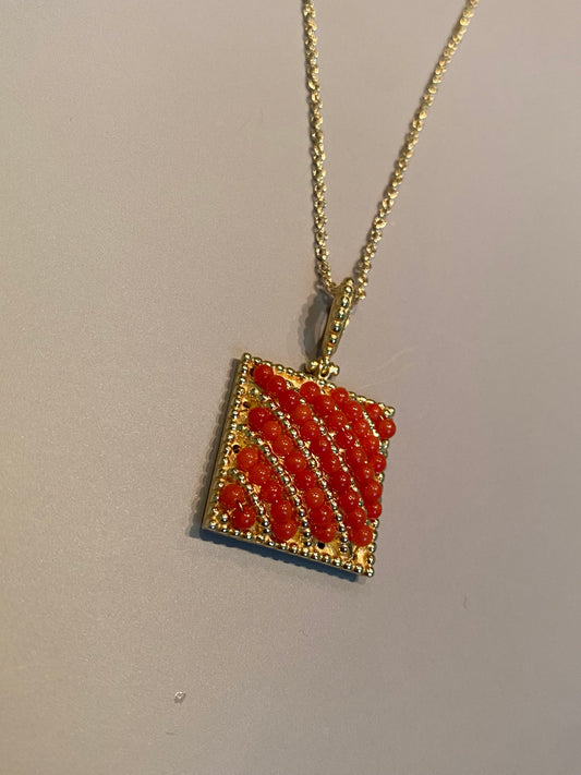 Girocollo in Argento Dorato con Coralli