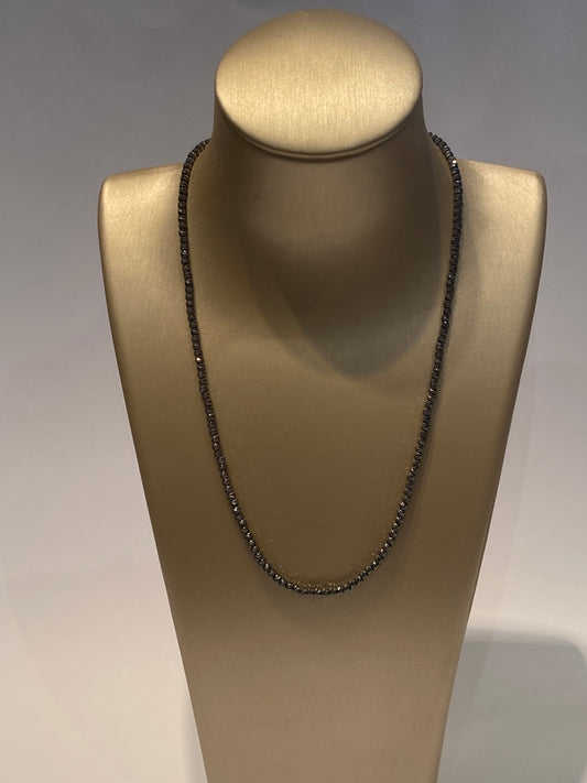 Collana sfere diamantate argento nero al palladio