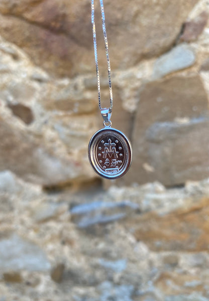 Collana con Medaglia Madonna Miracolosa in Argento