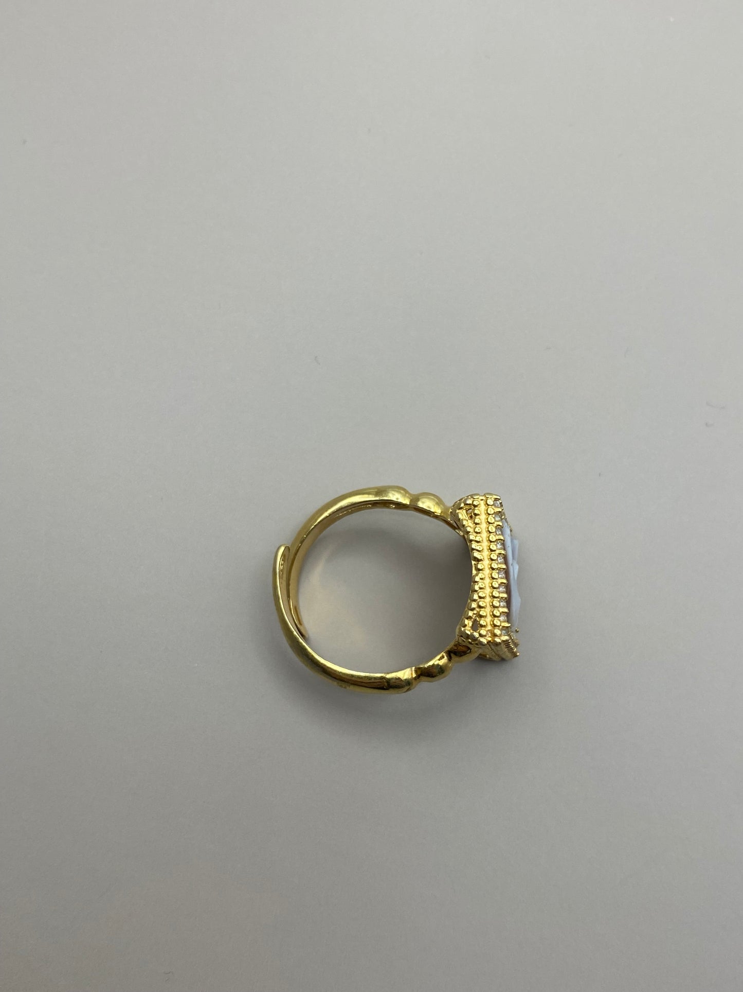 Anello Rettangolare Cammeo Sole e Luna