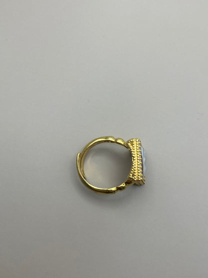 Anello Rettangolare Cammeo Sole e Luna