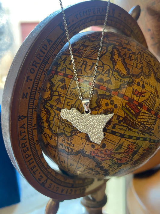 Collana in Argento 925 con ciondolo Sicilia
