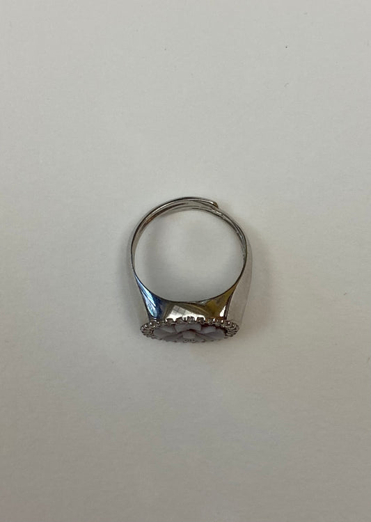 Anello Fiore in Cammeo montato su Argento