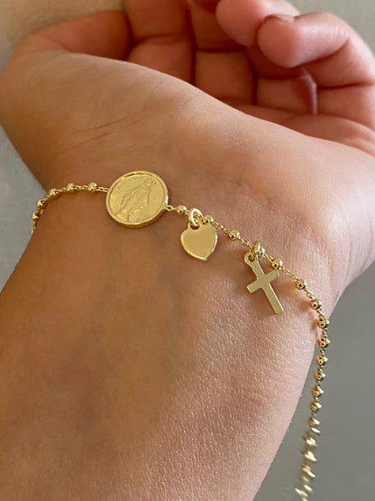 Bracciale Madonnina Miracolosa Argento Dorato