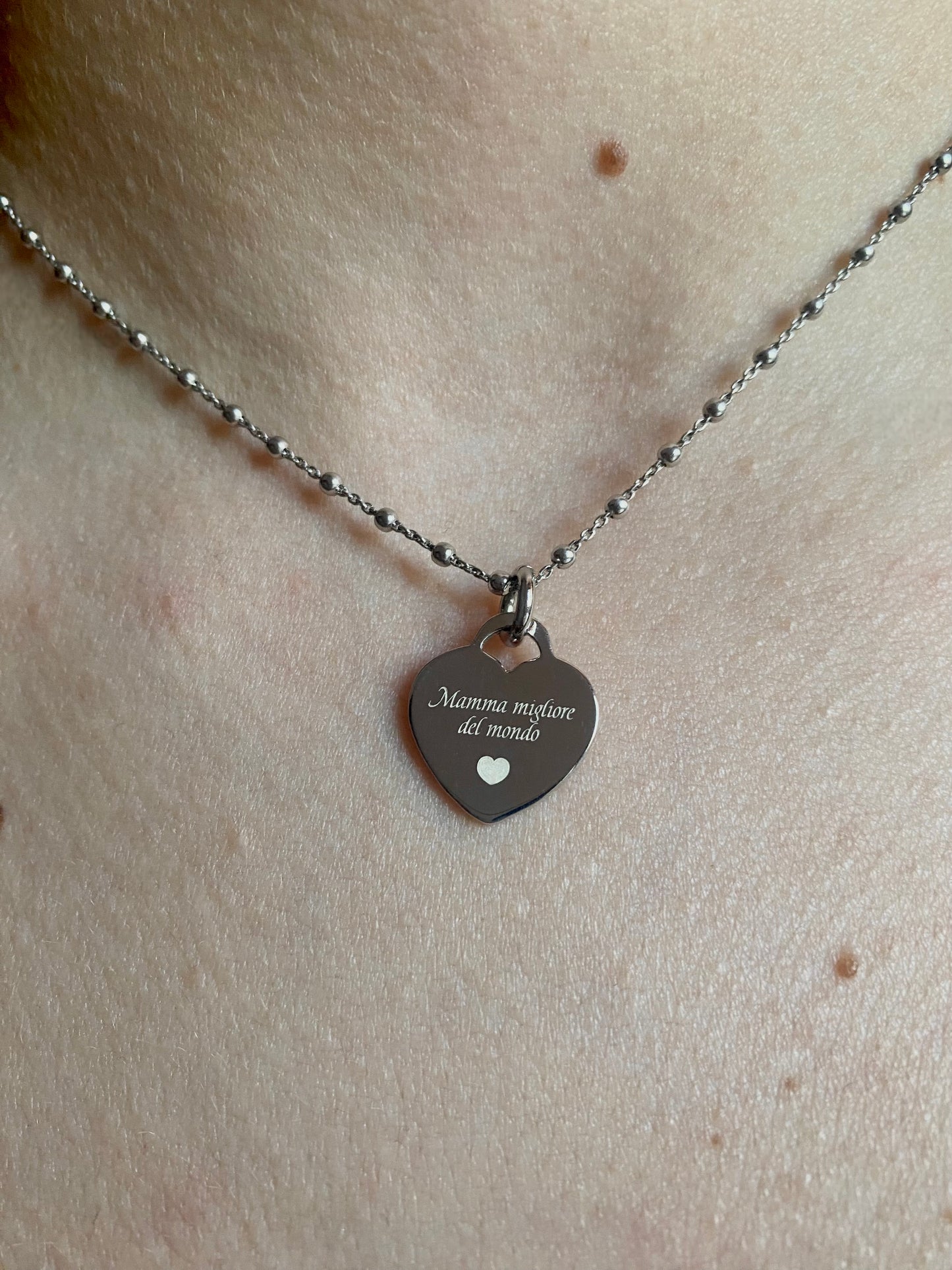 Collana Festa della Mamma Cuore Doppia Incisione
