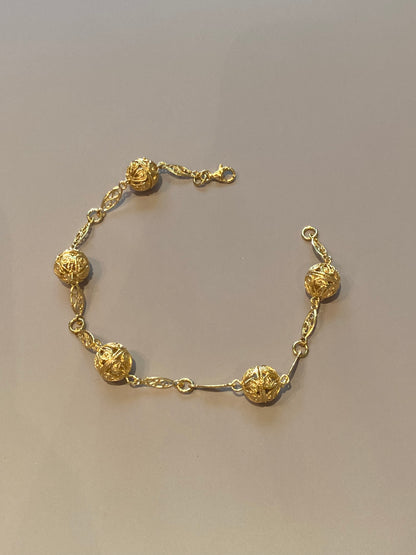 Bracciale Filigrana 5 Chicchi Argento Dorato
