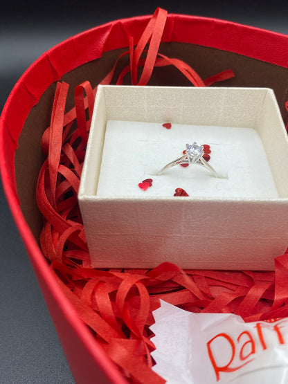 Box Di San Valentino Solitario In Argento