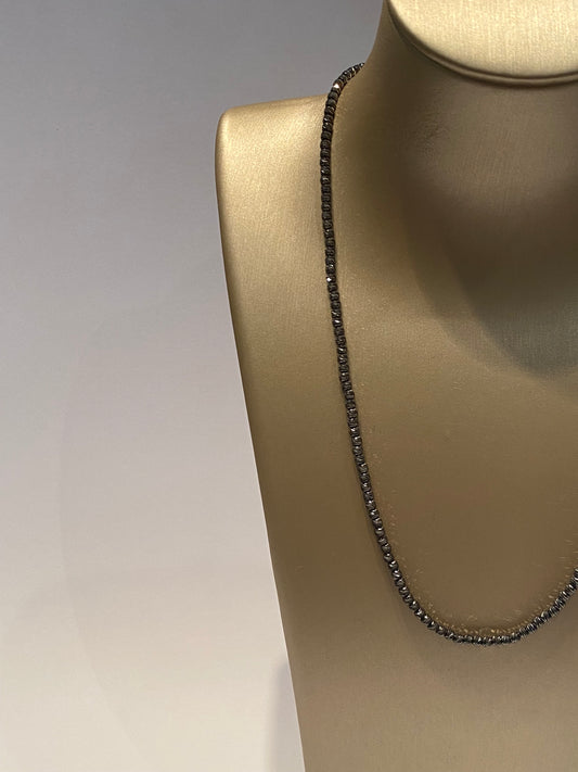 Collana sfere diamantate argento nero al palladio