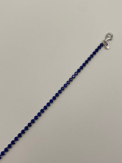 Bracciale Tennis Argento 925 e pietre Blu
