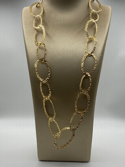 Collana Catena Ovale Martellata – Argento 925