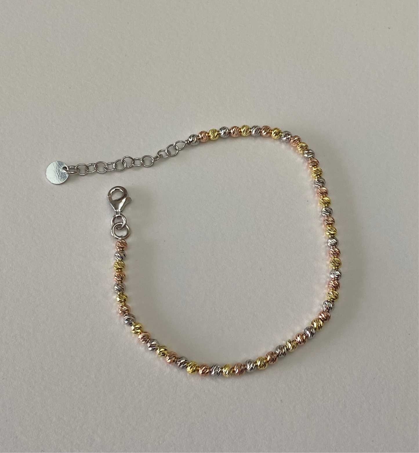 Bracciale Tricolore Sfere Diamantate Medie