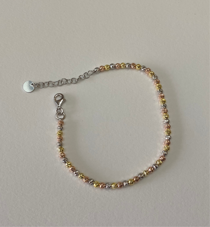 Bracciale Tricolore Sfere Diamantate Medie