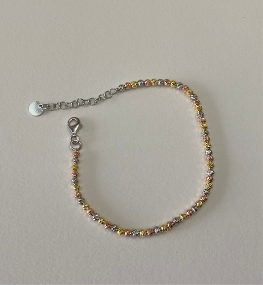Bracciale Tricolore Sfere Diamantate Medie