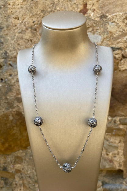 Collana Mini Chicchi in Filigrana Argento Brunito