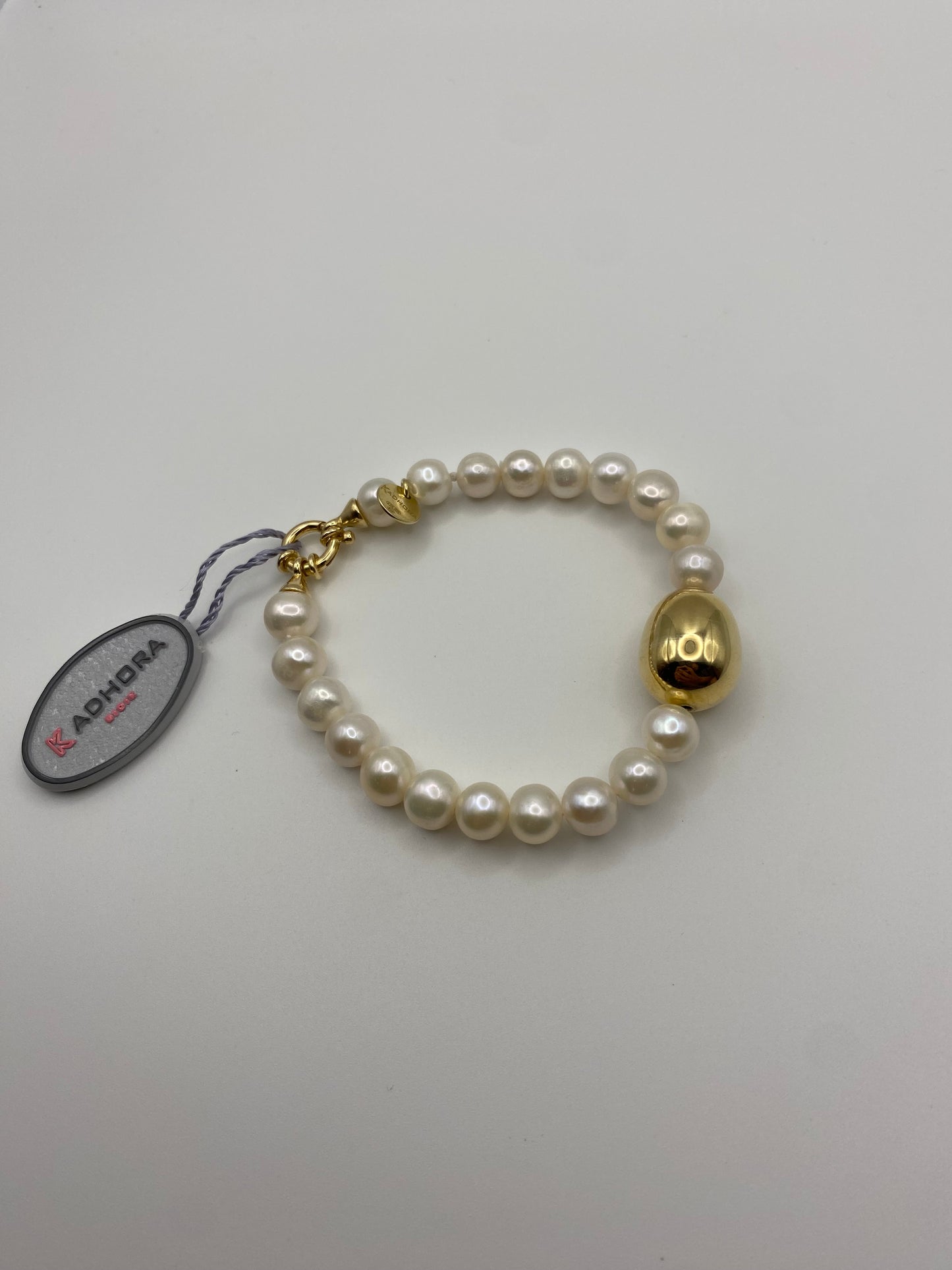 Bracciale con Perle Naturali e Sfera Big