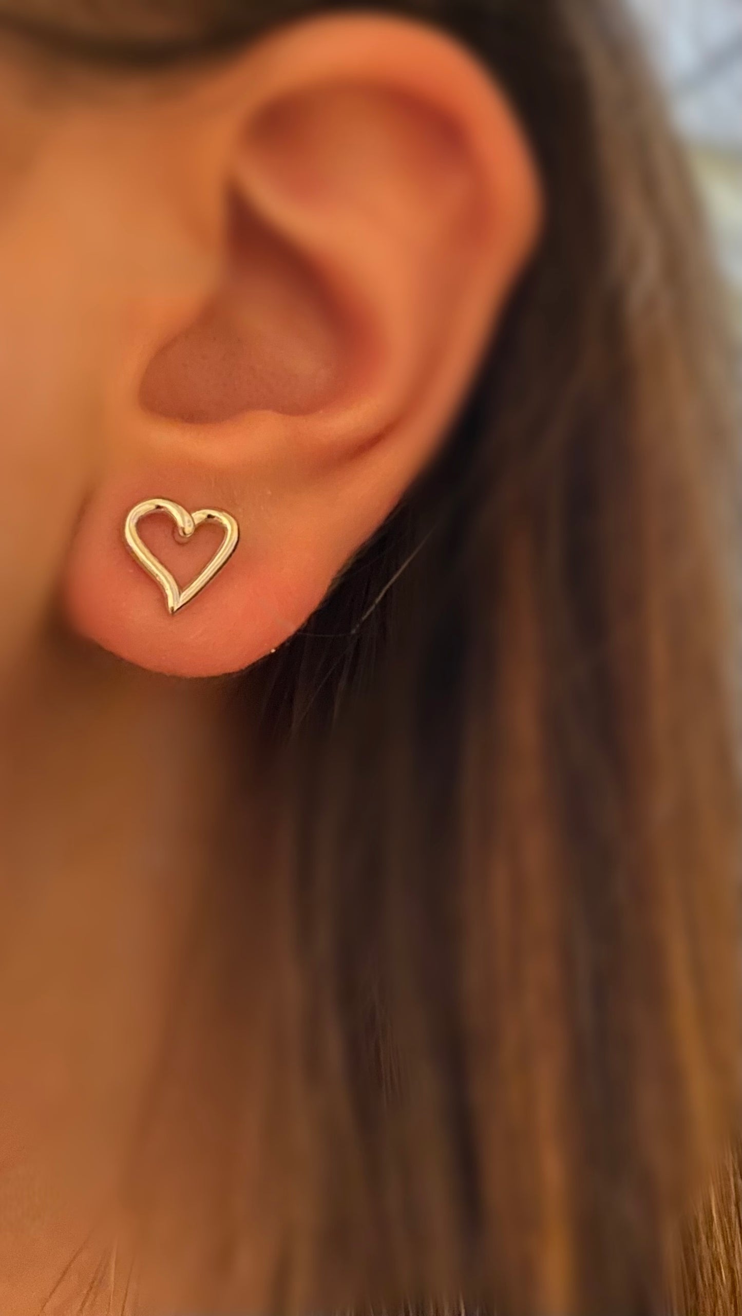 Orecchini Cuore Lobo Argento