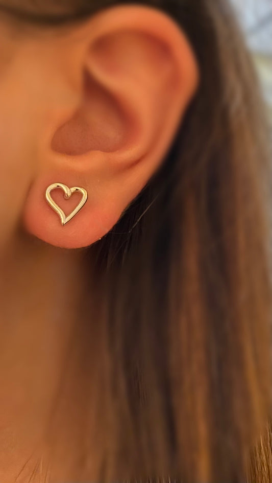 Orecchini Cuore Lobo Argento