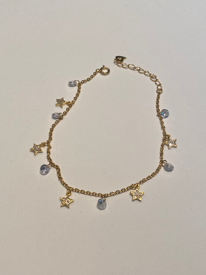 Bracciale Stelle Pendenti Argento Dorato