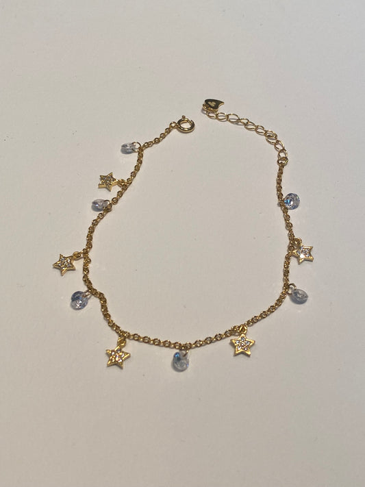Bracciale Stelle Pendenti Argento Dorato