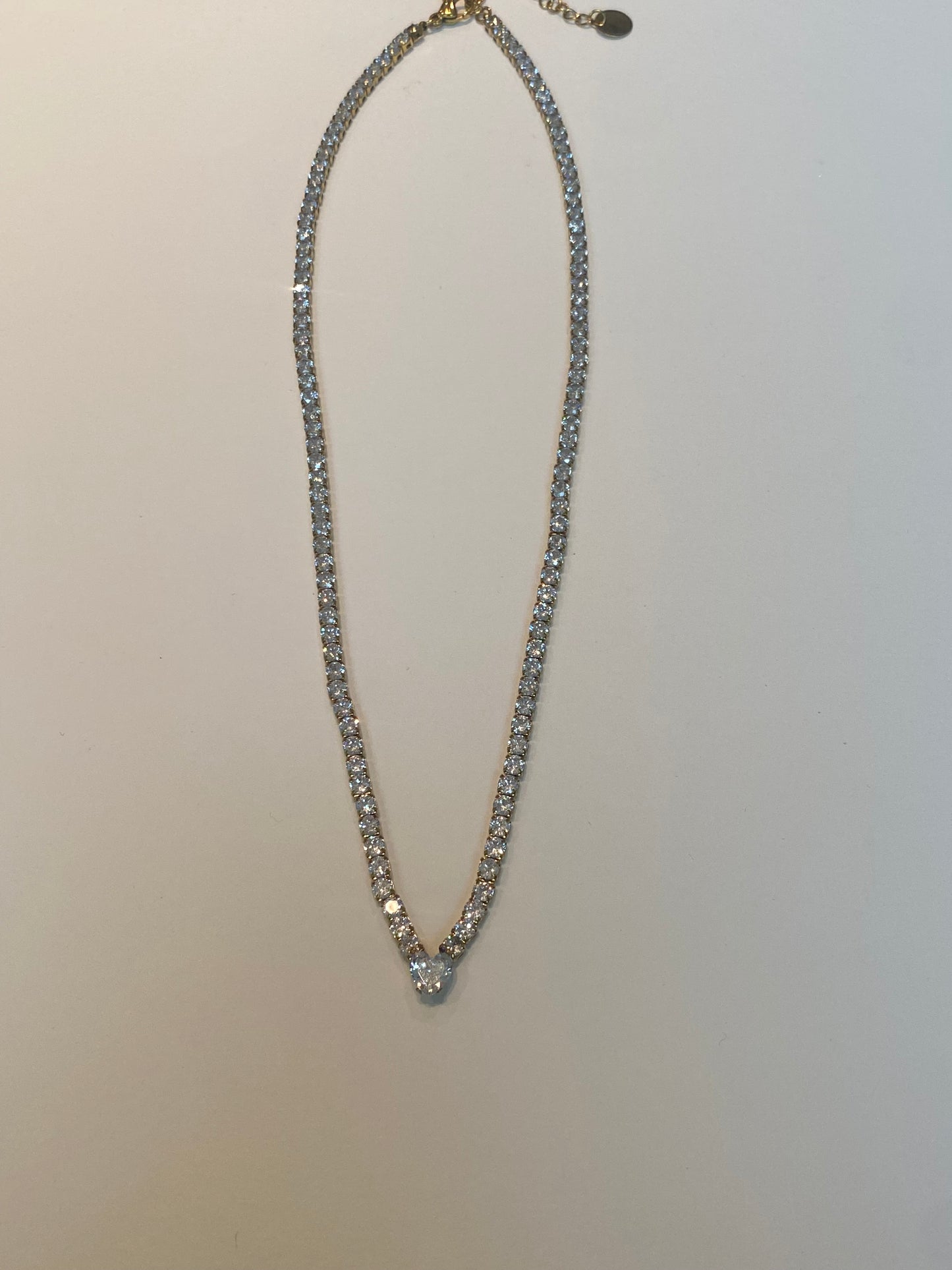 Collana Tennis con Cuore centrale