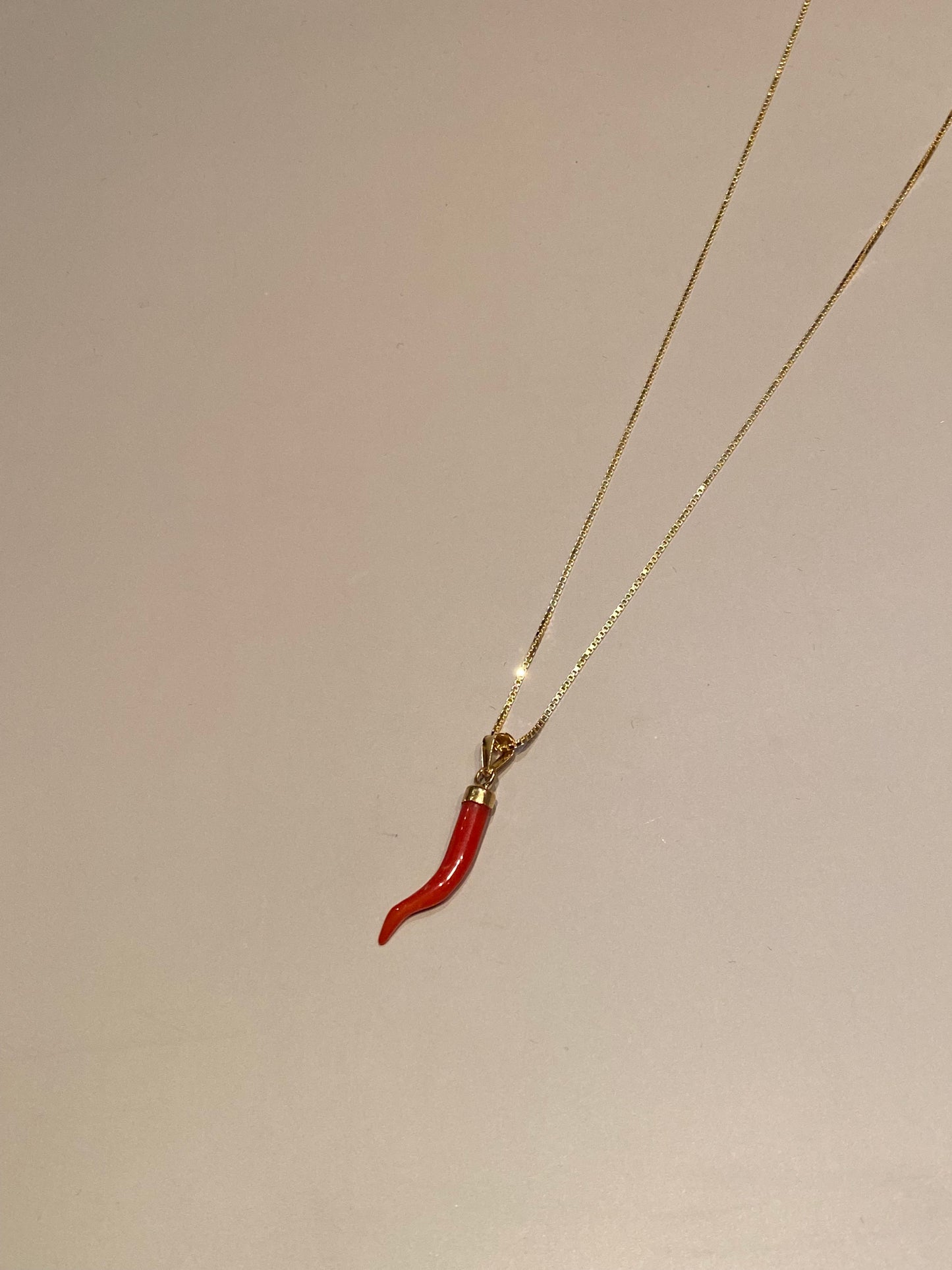 Collana con Corno di Corallo Naturale