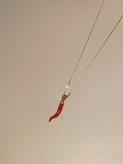 Collana con Corno di Corallo Naturale