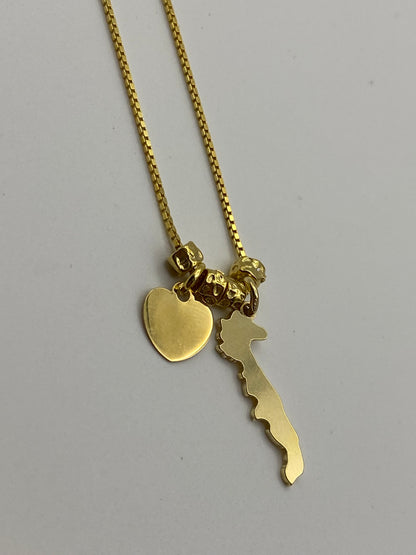 Collana Puglia con Cuoricino-Argento Dorato