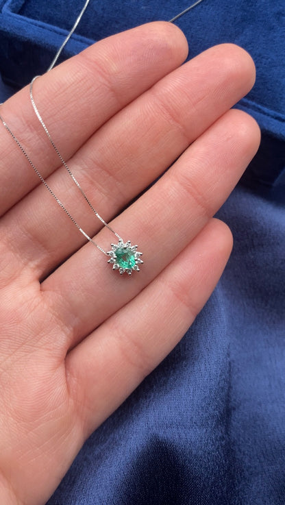 Girocollo Smeraldo e Diamanti