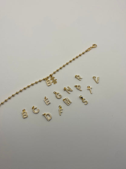 Bracciale Bimba con Iniziale-In argento Dorato