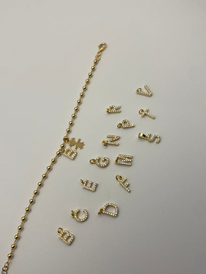 Bracciale Bimba con Iniziale-In argento Dorato