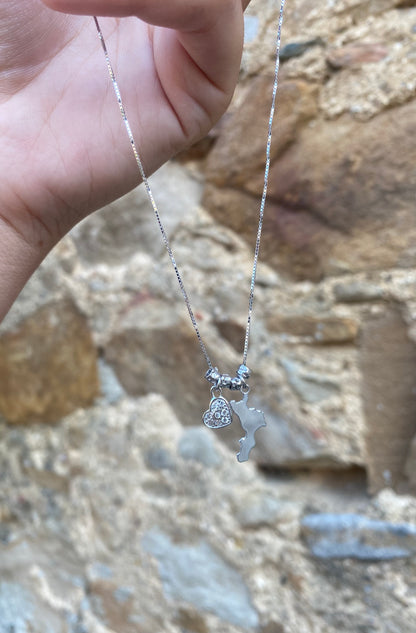 Collana Calabria con Cuore Zirconato